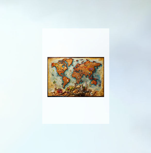 世界地図のアートポスター原画のみ設置イメージ