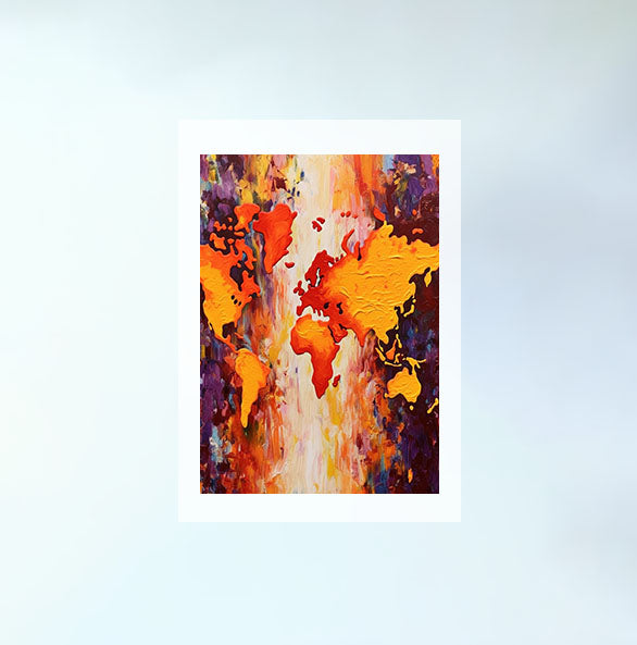 世界地図のアートポスター原画のみ設置イメージ