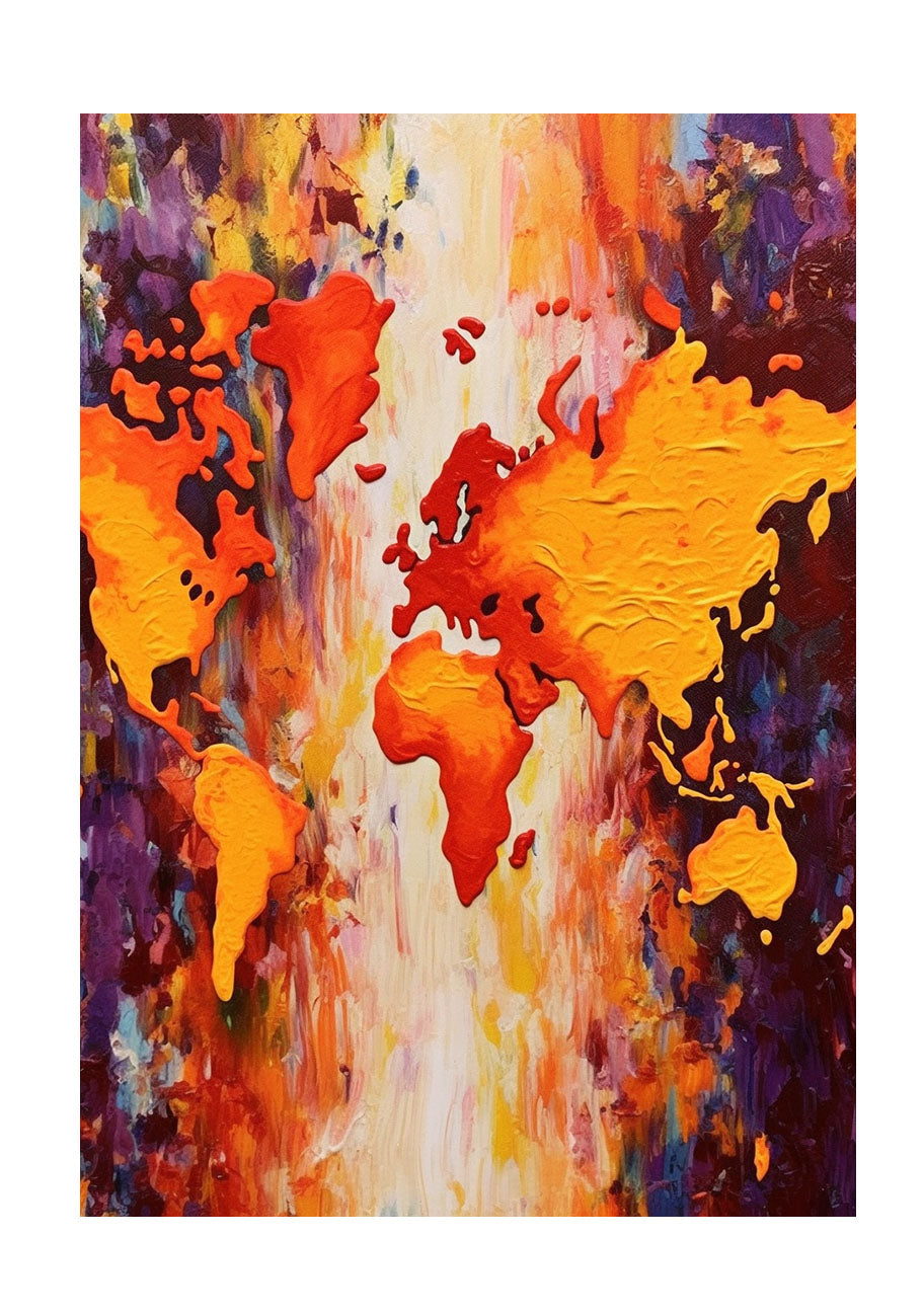 世界地図のアートポスター原画のみ