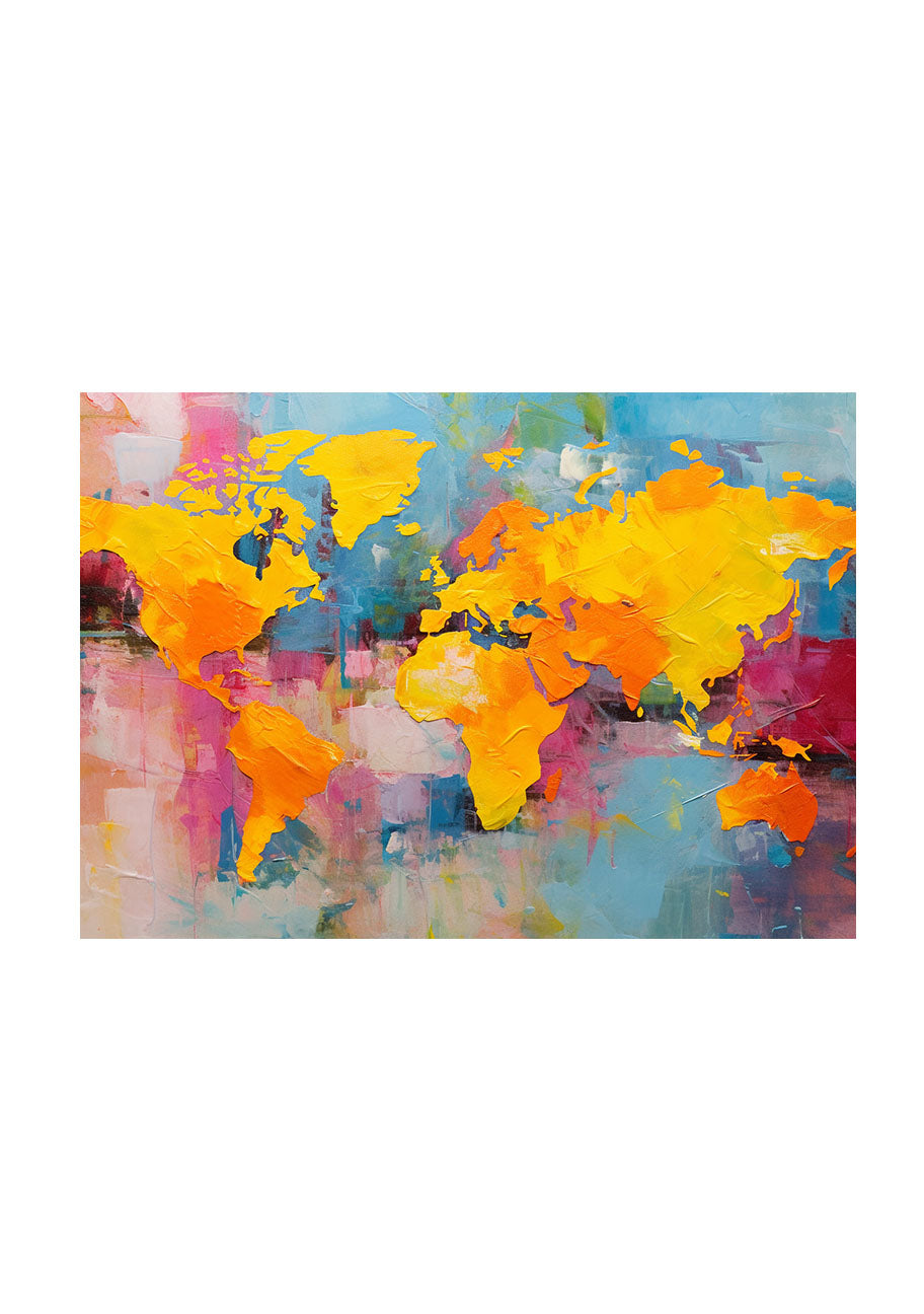 世界地図のアートポスター原画のみ