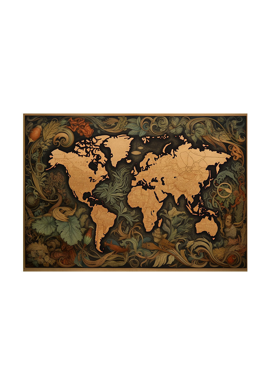 世界地図のアートポスター原画のみ