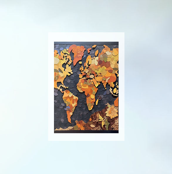 世界地図のアートポスター原画のみ設置イメージ