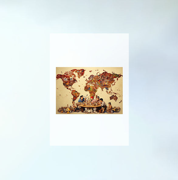 世界地図のアートポスター原画のみ設置イメージ