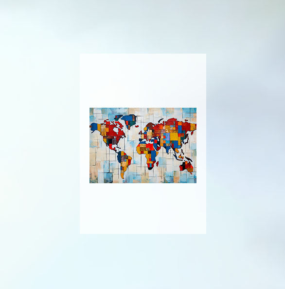 世界地図のアートポスター原画のみ設置イメージ