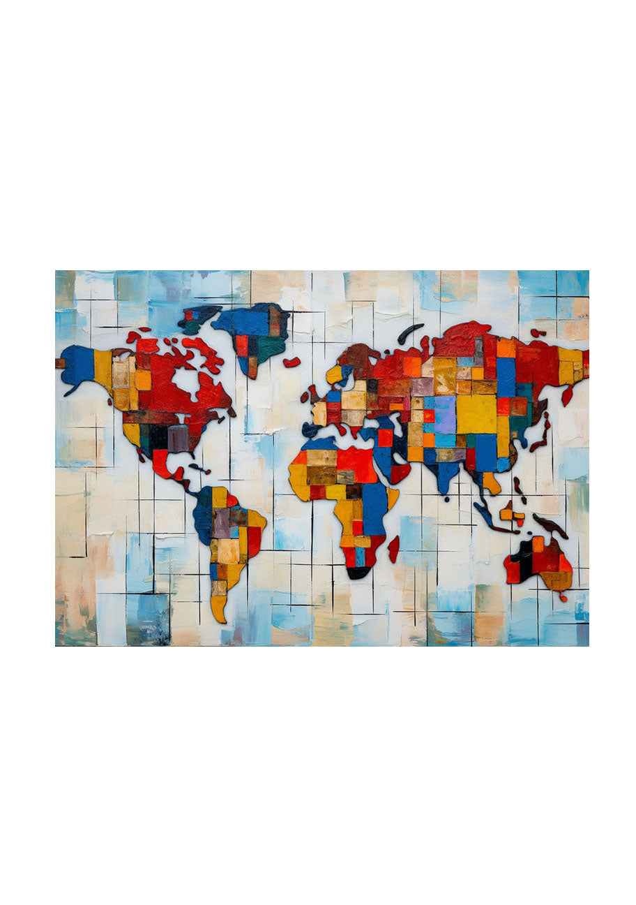 世界地図のアートポスター原画のみ