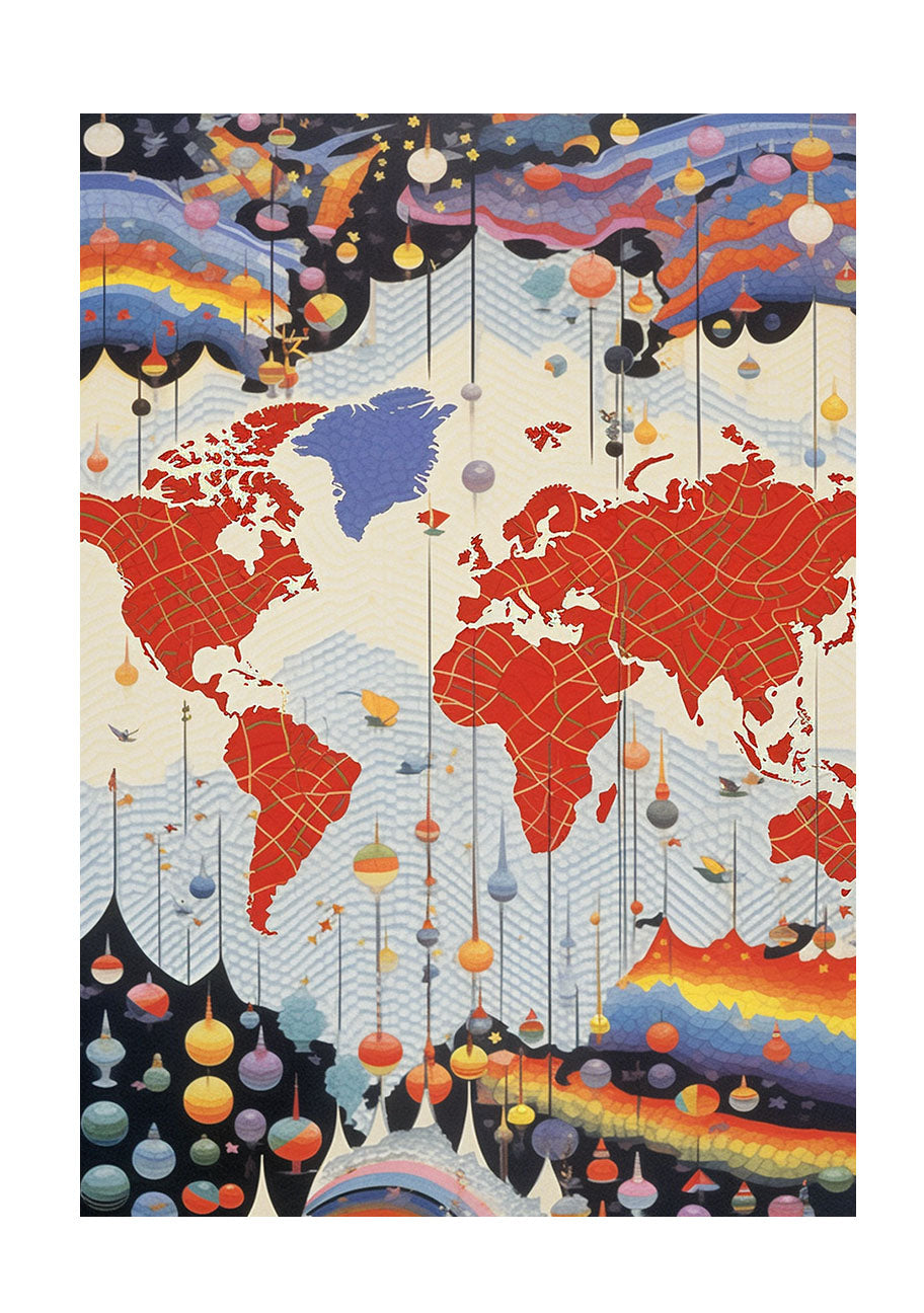 世界地図のアートポスター原画のみ