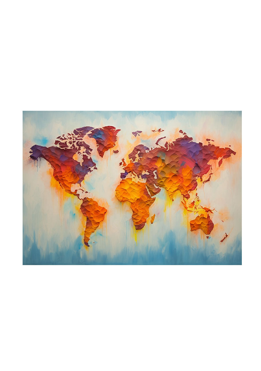 世界地図のアートポスター原画のみ