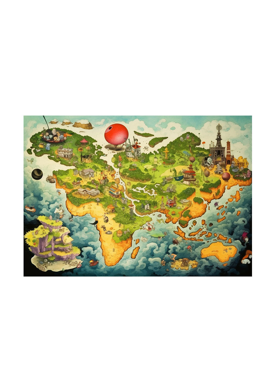 世界地図のアートポスター原画のみ