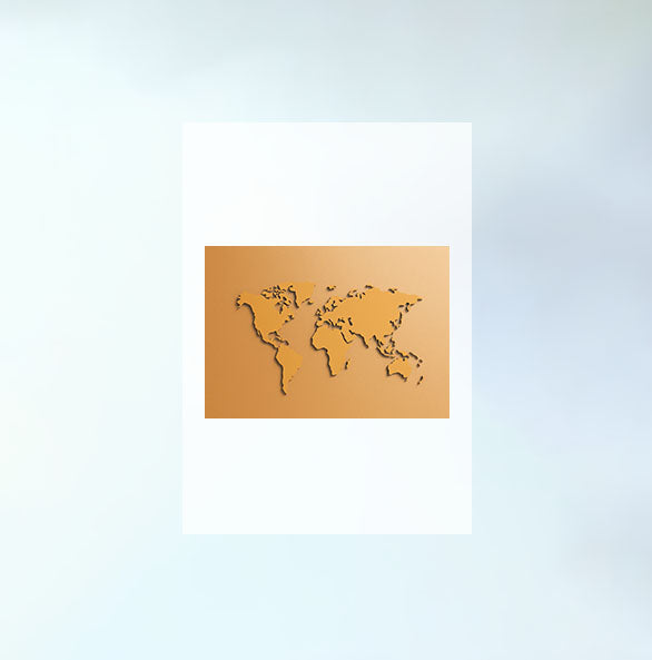 世界地図のアートポスター原画のみ設置イメージ
