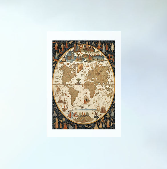 世界地図のアートポスター原画のみ設置イメージ