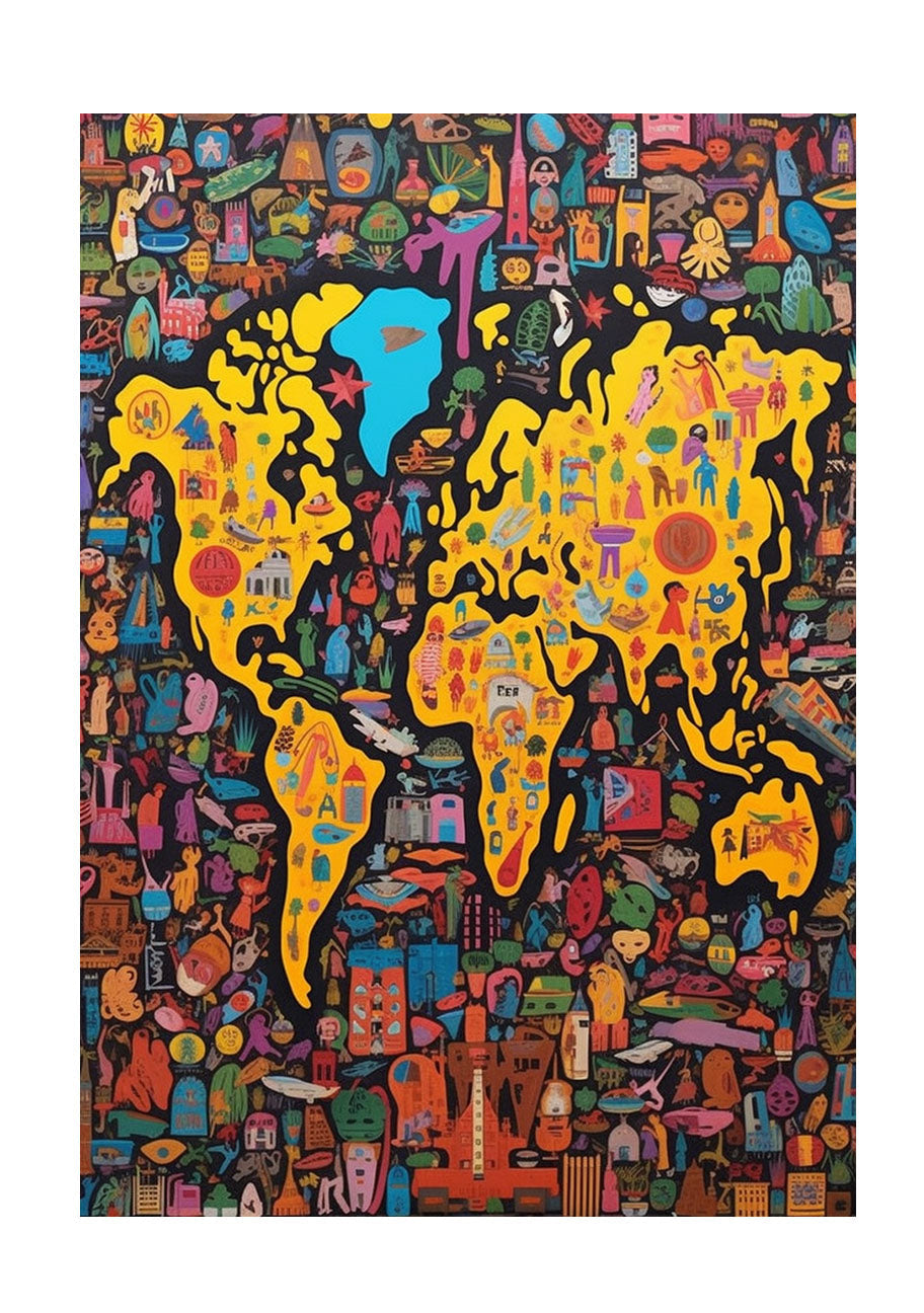 世界地図のアートポスター原画のみ