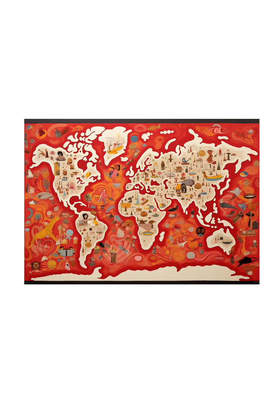 世界地図のアートポスター原画のみ