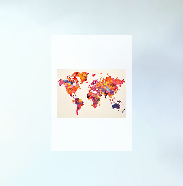 世界地図のアートポスター原画のみ設置イメージ