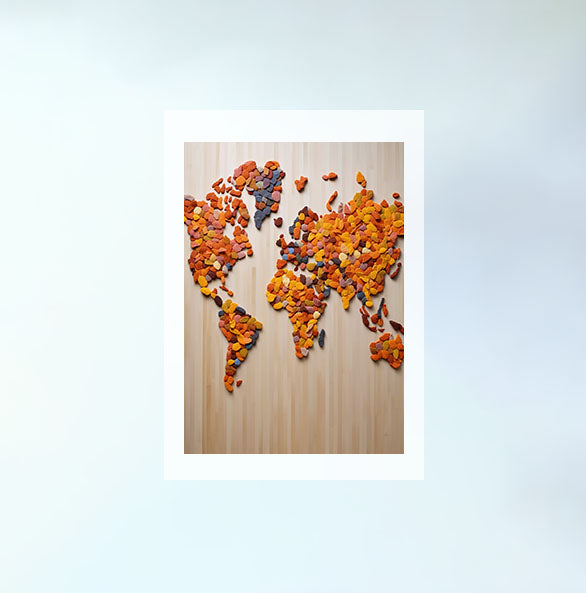 世界地図のアートポスター原画のみ設置イメージ