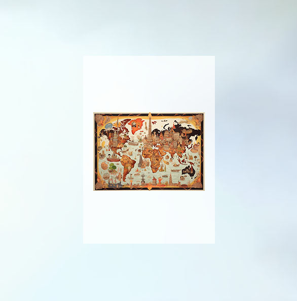 世界地図のアートポスター原画のみ設置イメージ