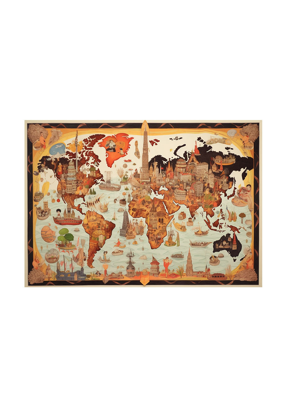 世界地図のアートポスター原画のみ