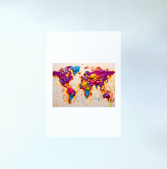世界地図のアートポスター原画のみ設置イメージ