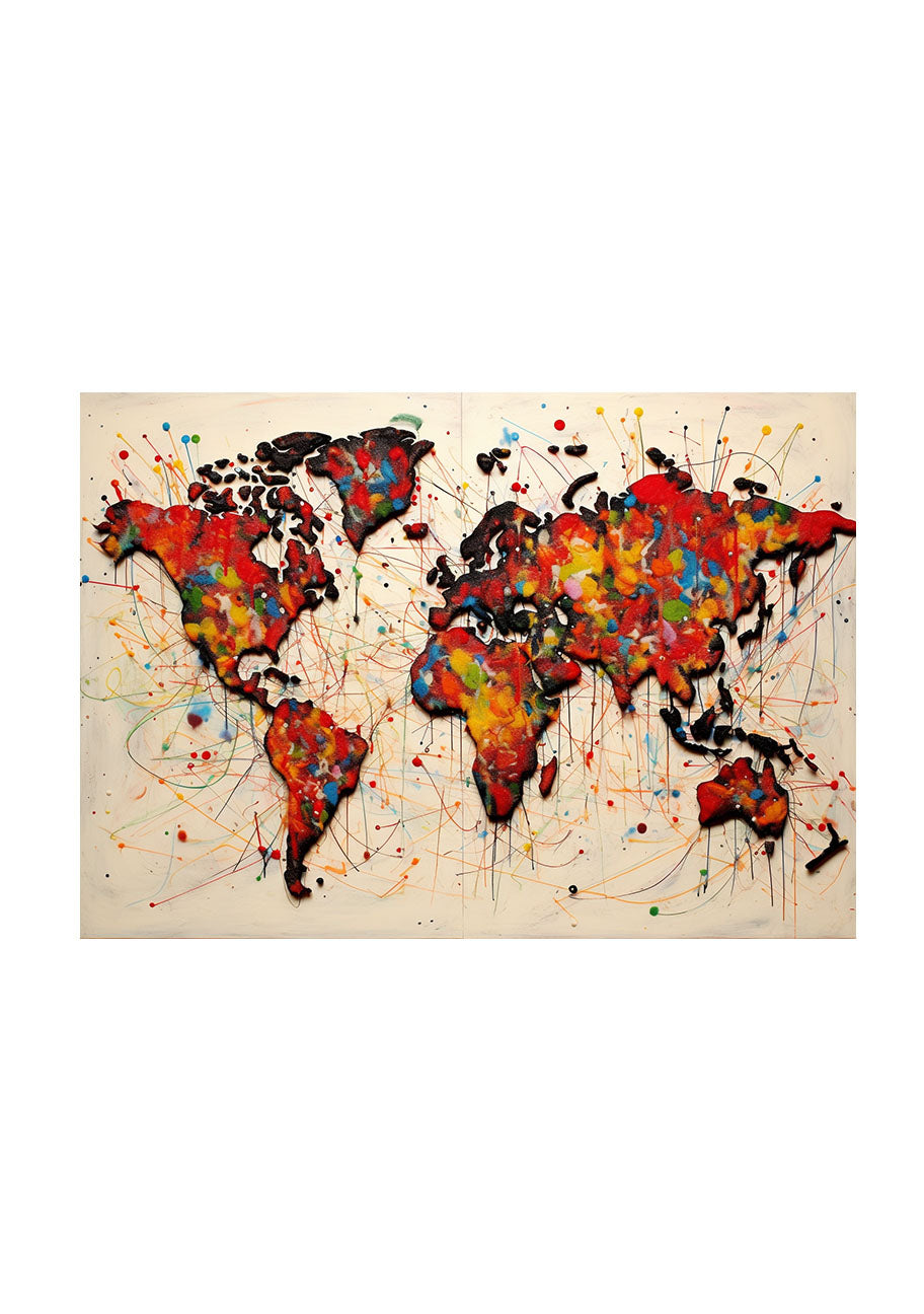 世界地図のアートポスター原画のみ