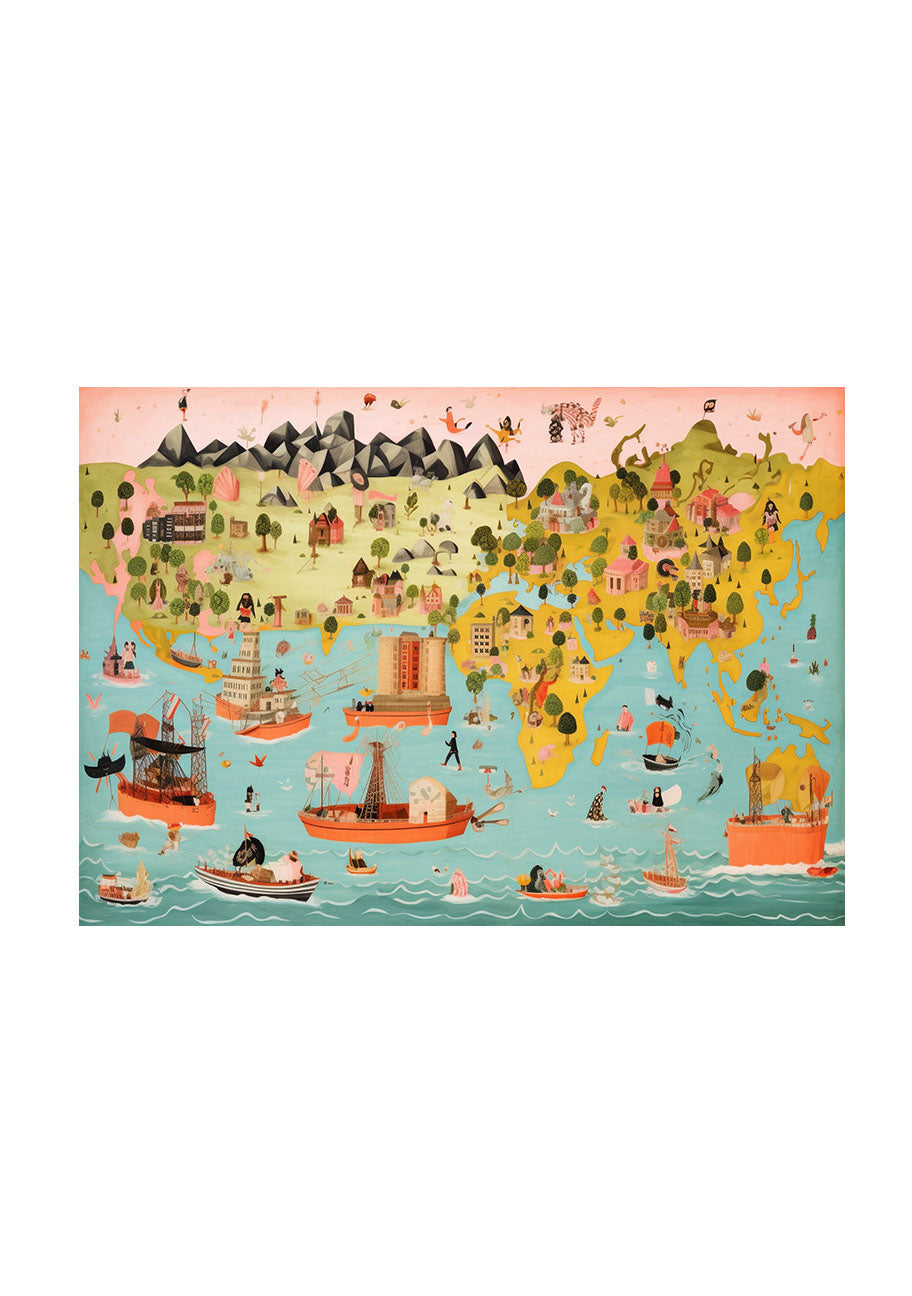 世界地図のアートポスター原画のみ