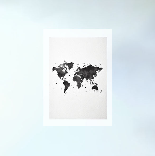 世界地図のアートポスター原画のみ設置イメージ