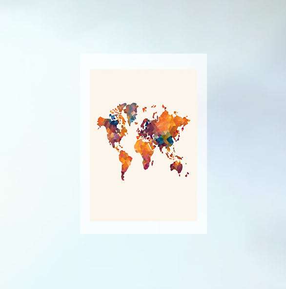 世界地図のアートポスター原画のみ設置イメージ