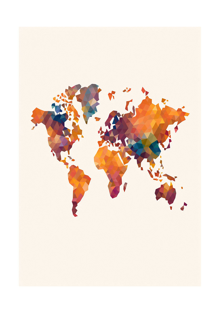 世界地図のアートポスター:world_map_d2af　通販