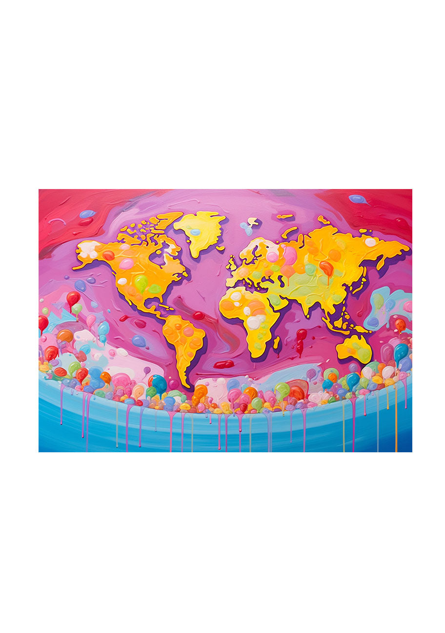 世界地図のアートポスター原画のみ