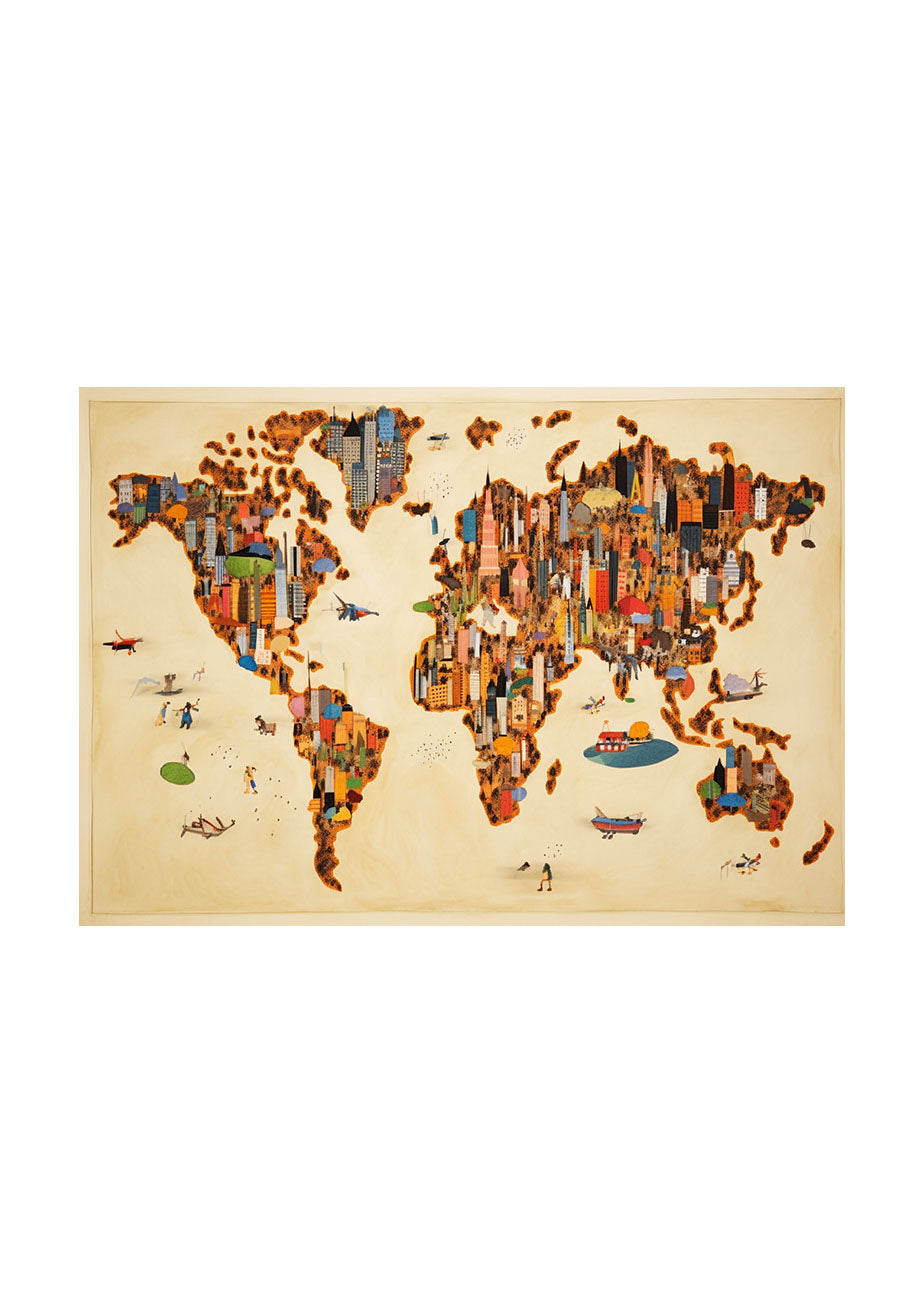 世界地図のアートポスター原画のみ