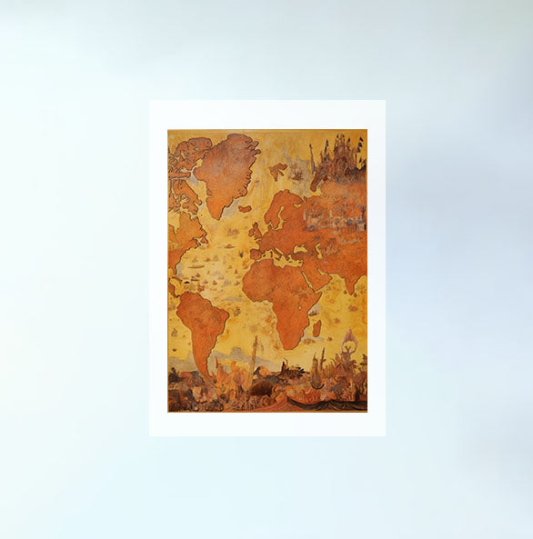 世界地図のアートポスター原画のみ設置イメージ
