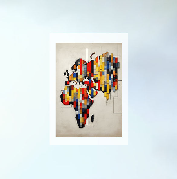 世界地図のアートポスター原画のみ設置イメージ