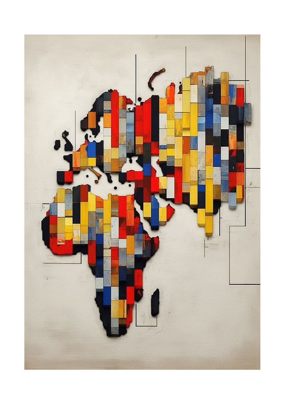 世界地図のアートポスター原画のみ