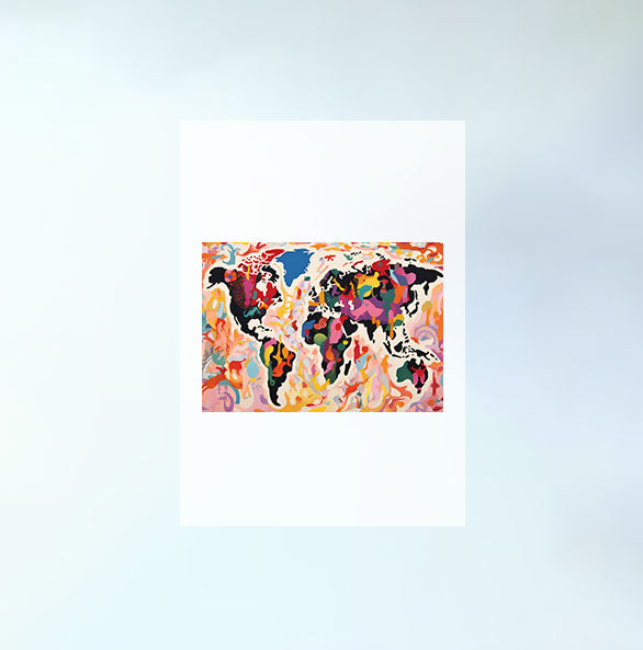 世界地図のアートポスター原画のみ設置イメージ