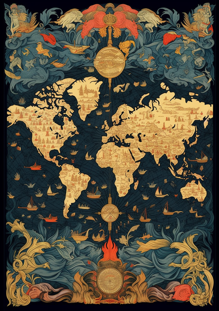 世界地図のポスター