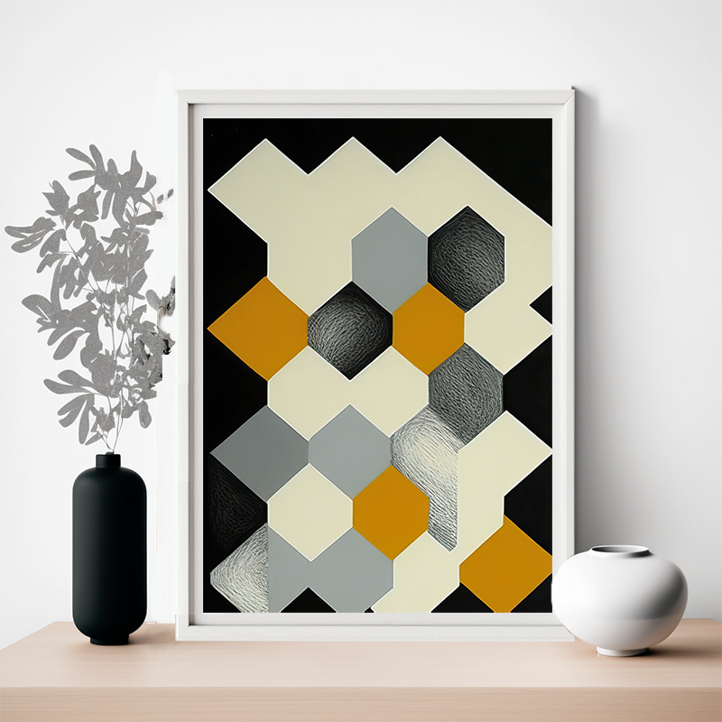 No.19 cubes art poster