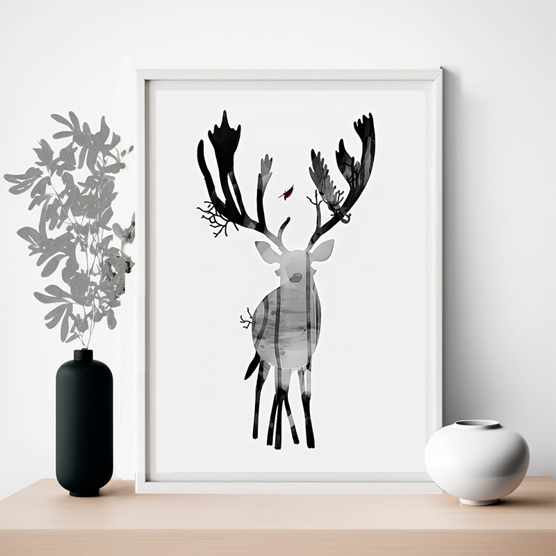 No.28 a reindeer art poster
