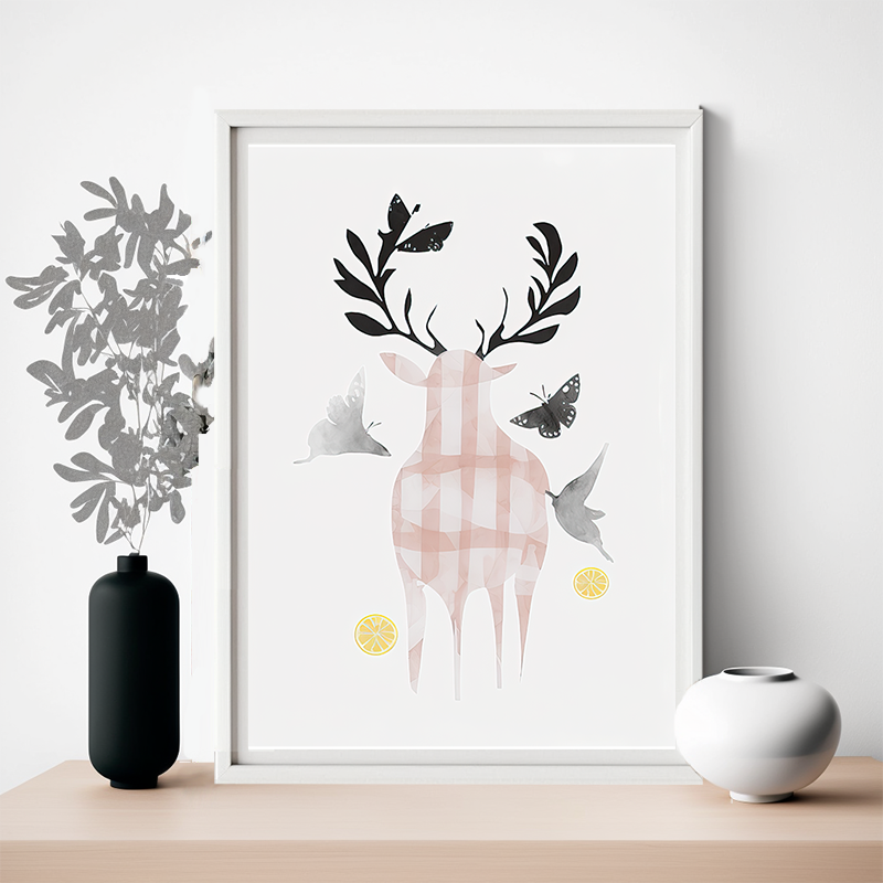 No.32 a cute reindeer art poster