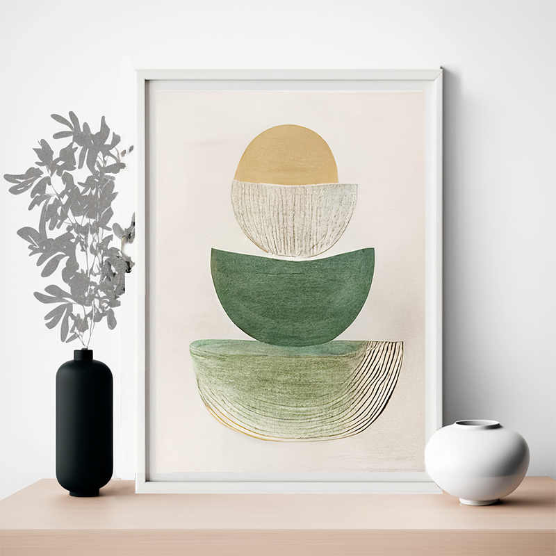 No.49 half circles abstract art poster