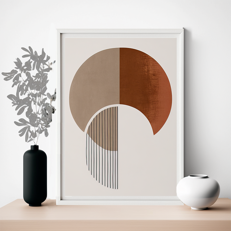 No.57 two circles abstract art poster