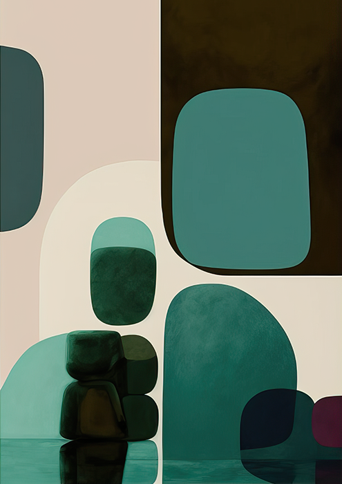 No.18 green abstract art poster