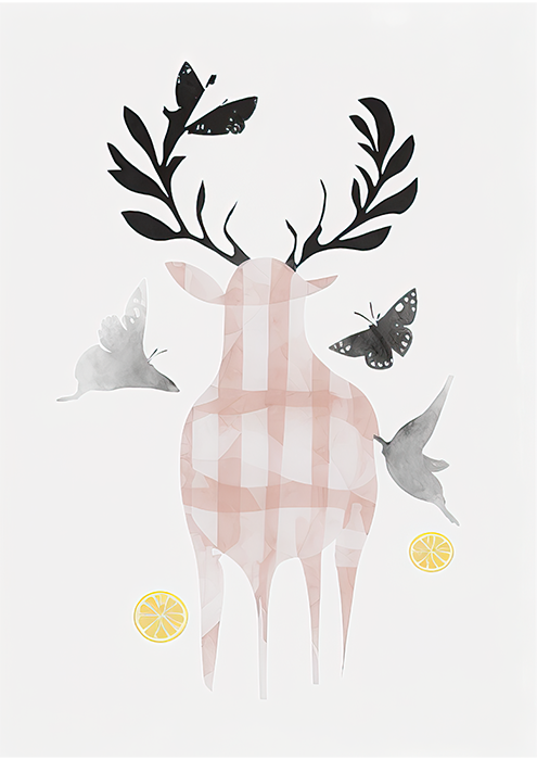 No.32 a cute reindeer art poster