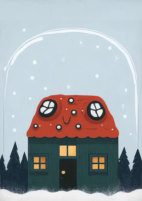 No.4 snow house art poster