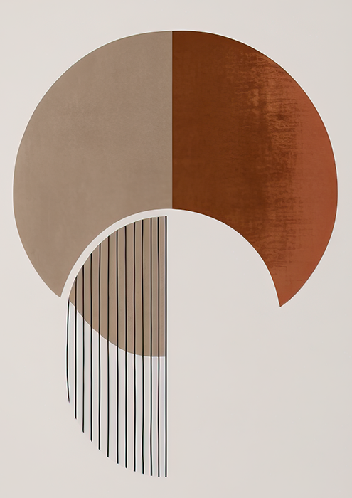 No.57 two circles abstract art poster