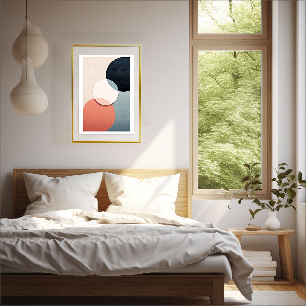 アブストラクト・エレガンスのアートポスター寝室配置イメージ