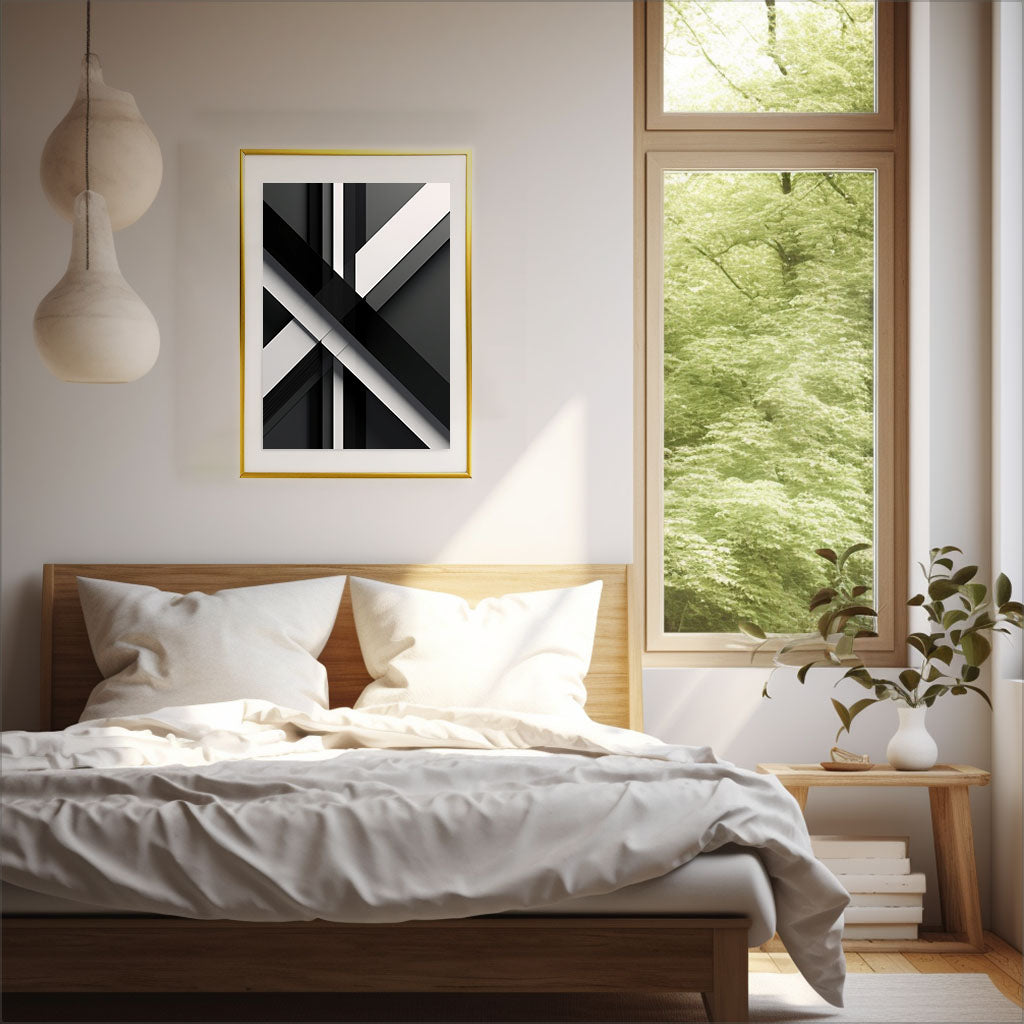 アブストラクト・エレガンスのアートポスター寝室配置イメージ