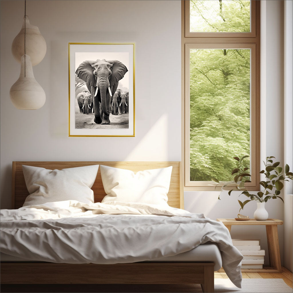 アフリカの動物のアートポスター寝室配置イメージ