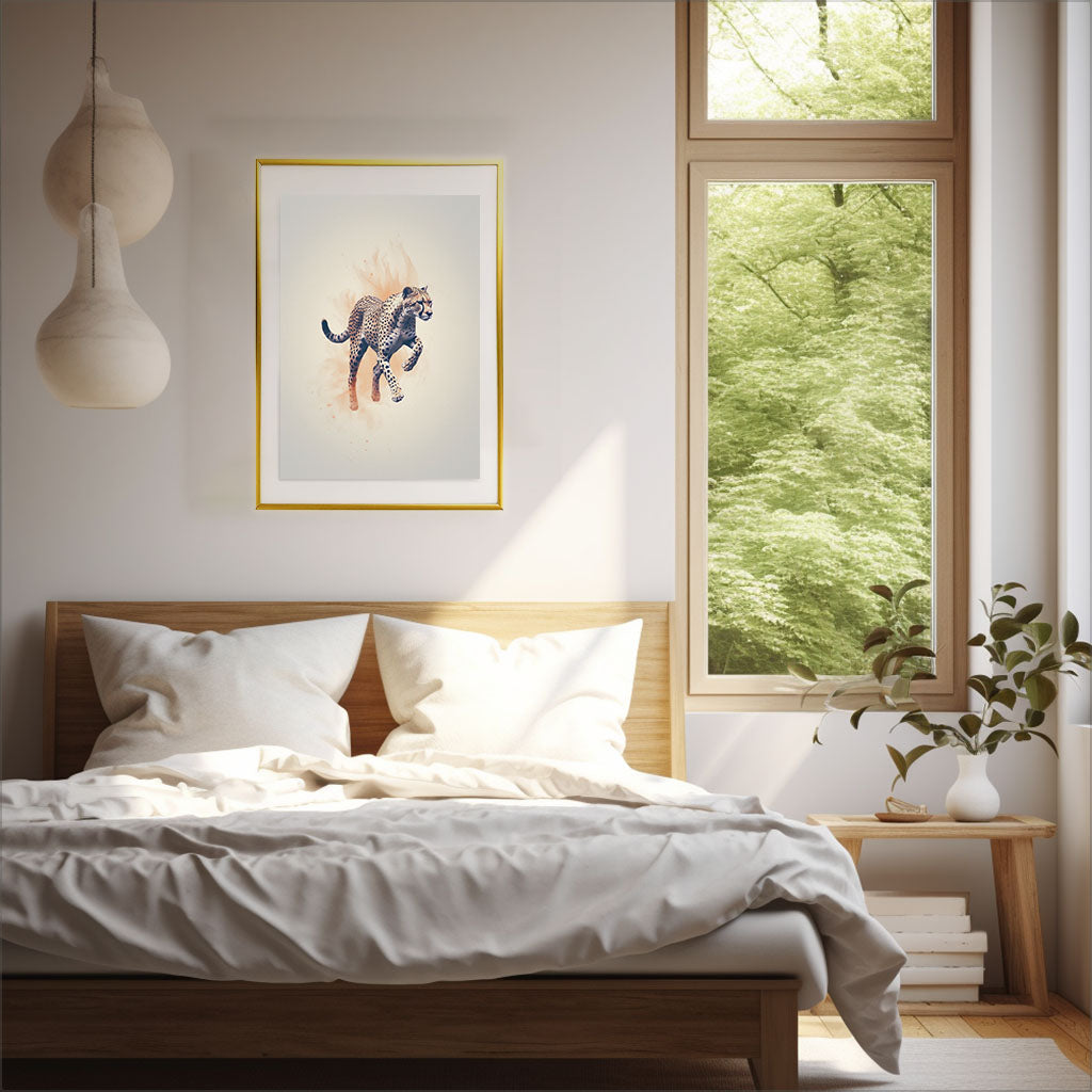 アジャイルチーターのアートポスター寝室配置イメージ