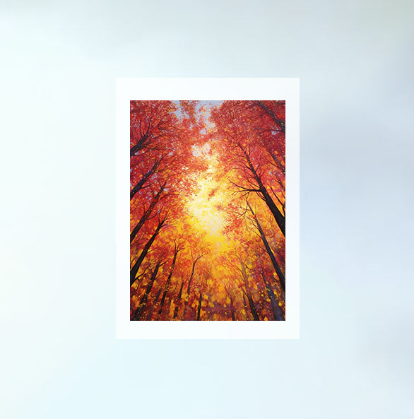 秋の紅葉のアートポスター原画のみ設置イメージ