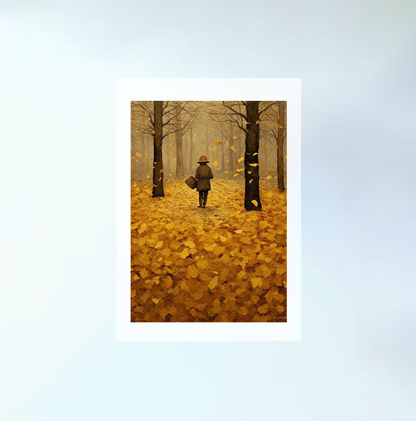 秋の紅葉のアートポスター原画のみ設置イメージ