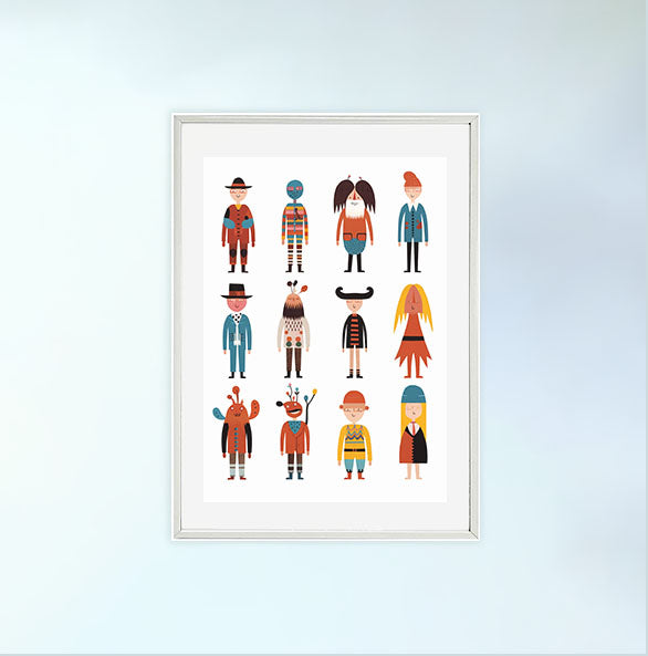 アニメのキャラクターのアートポスター:cartoon_characters_42c3