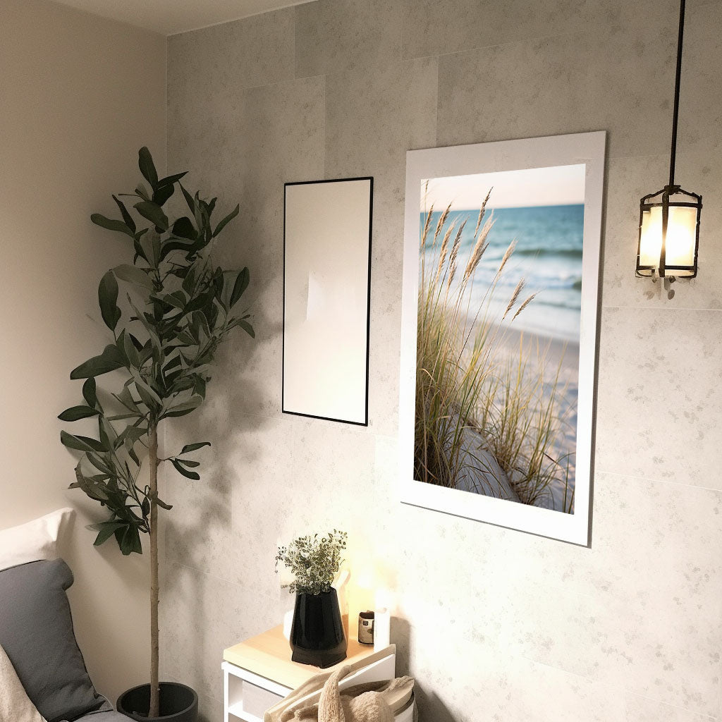 海岸植物のアートポスター廊下配置イメージ